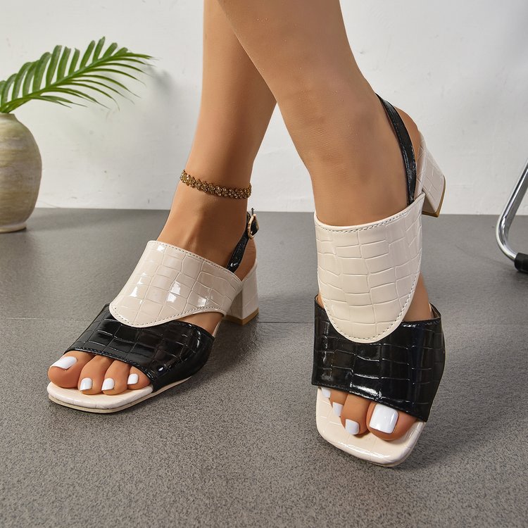 Ivelle | Women’s Orthopedic Colorblock Slingback Block Heel Sandals