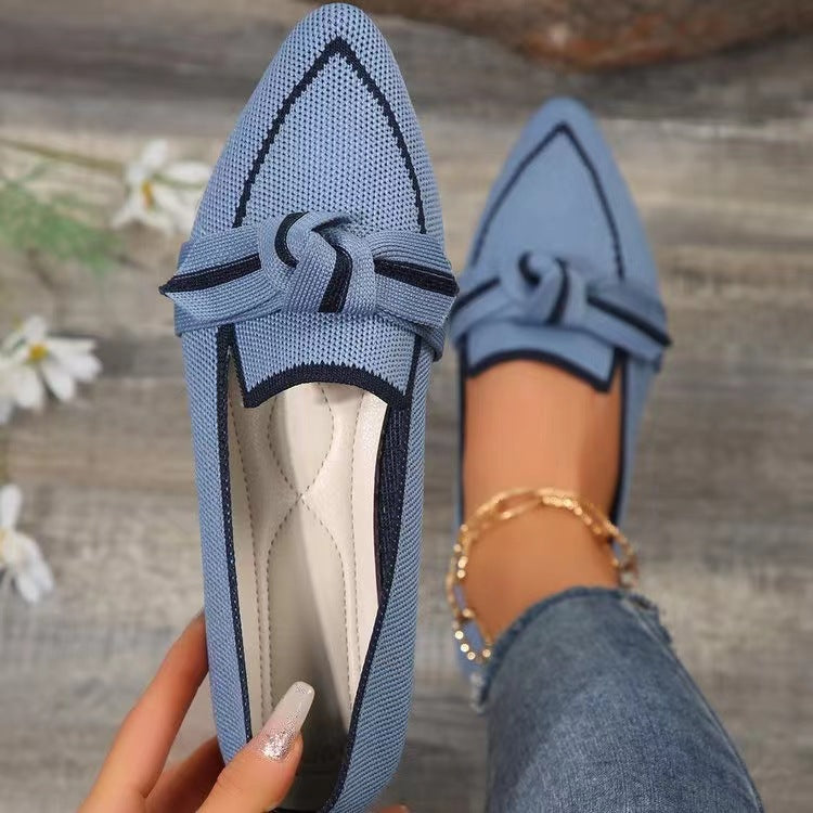 OrthoCare Pointed Toe Flat Shoes With Bow