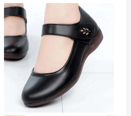 OrthoCare Peeptoe Leather Shoes - Soft Sole Strap