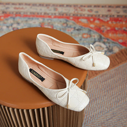 Orthopedic Quilted Ballet Flats – Soft Comfort Slip-On Everyday Dress Shoes