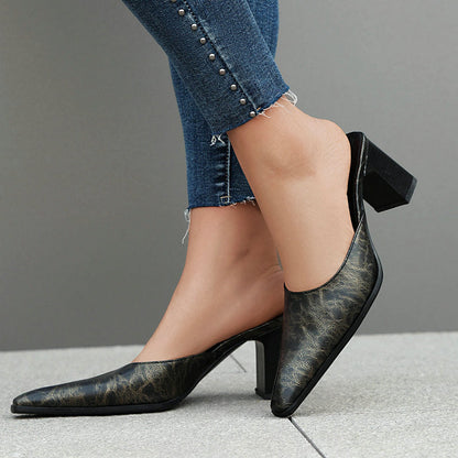 Ezrielle | Women’s Orthopedic Vintage Mule Block Heels