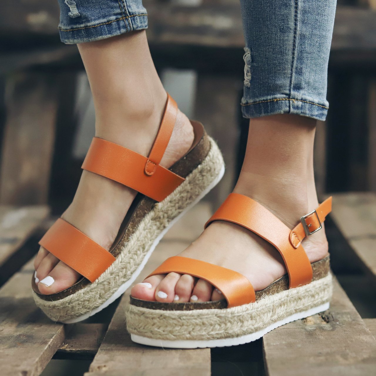 Belisama | Women’s Orthopedic Double Strap Espadrille Platform Sandals