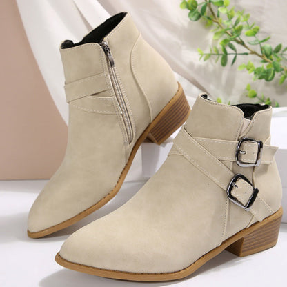 OrthoCare Ankle Boots - Chunky Heel Leather Comfort