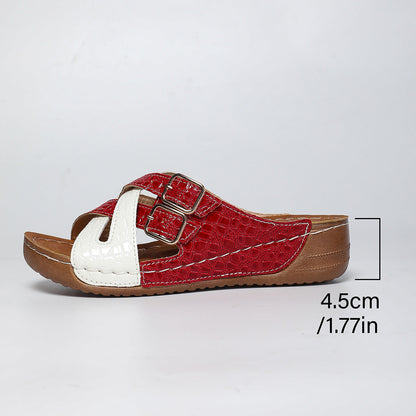 Javelle | Women’s Orthopedic Croc-Texture Comfort Slide Sandals