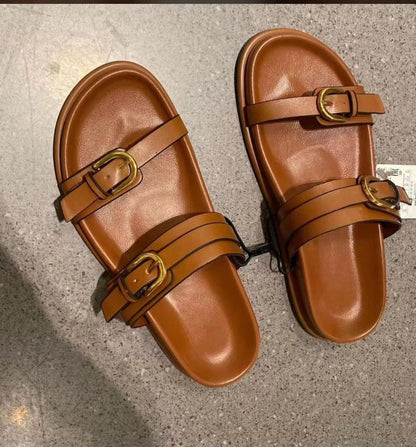 OrthoCare Double-Buckle Comfort Slide Sandals