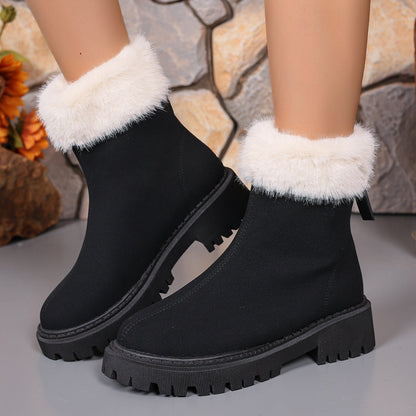 Marian | Faux-Fur Trim Orthopedic Winter Ankle Boots