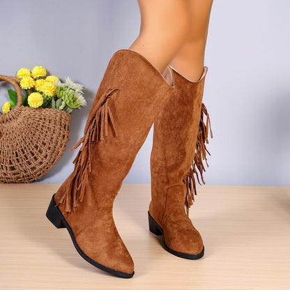OrthoCare Fringe Boots - Low Heel Comfort