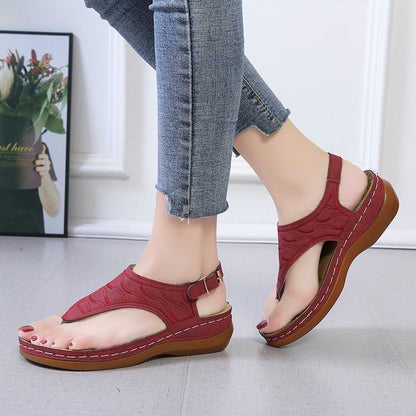 Samantha | Orthopedic Casual Sandals Women's Wedge Solid Color Flip Flop Sandals