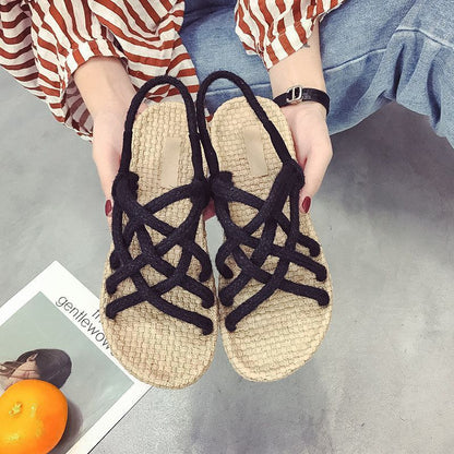 OrthoCare Handmade Braided Strappy Flat Sandals