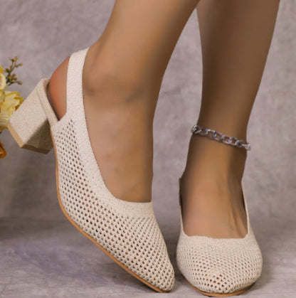 Pomeline | Women’s Orthopedic Woven Pointed Toe Slingback Heels
