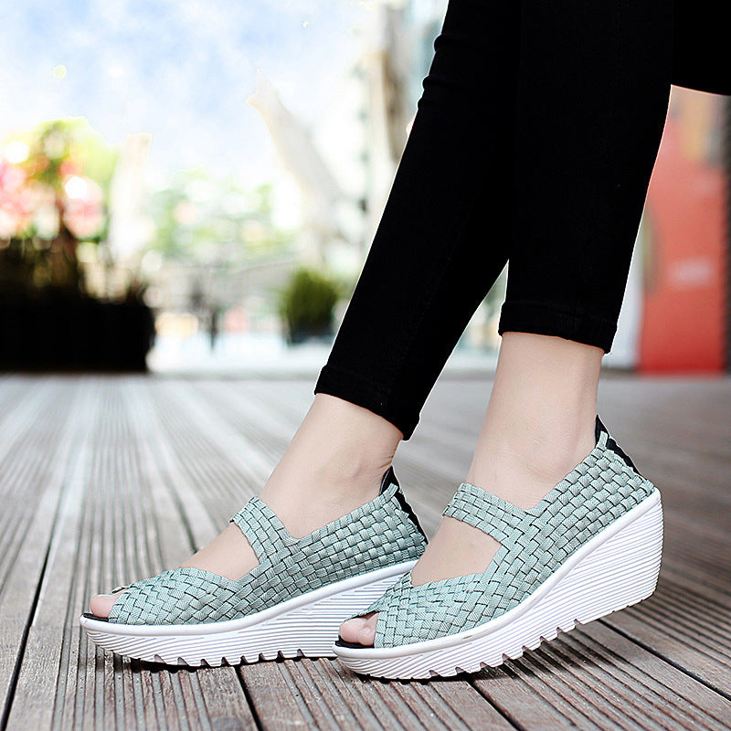 OrthoCare Breathable Printed Wedge Slip-On Flats