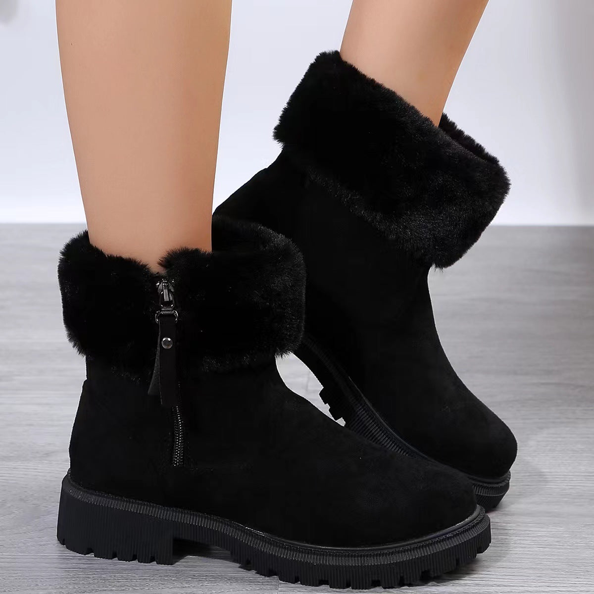 OrthoCare Plush Winter Boots - Side Zipper Comfort