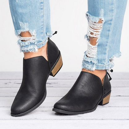OrthoCare Retro High Heel Ankle Boots - Unique Autumn