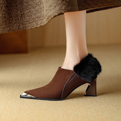 OrthoCare Chic Retro Heeled Shoes With Zipper And Unique Elegance