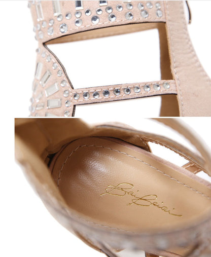 OrthoCare Rhinestone High-Heeled Sandals - Unique Elegance