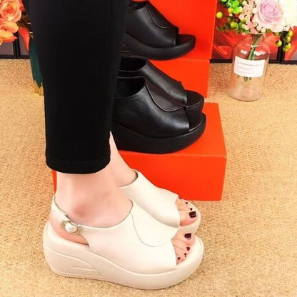 OrthoCare Peep-Toe Wedge Sandals