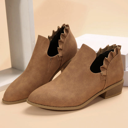 OrthoCare Women's Chunky Heel Pointed Toe Boots