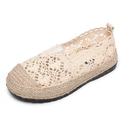 OrthoCare Lace Crochet Espadrille Slip-On Flats