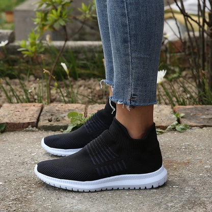 Orthopedic Knit Slip-On Sneakers – Lightweight Breathable Comfort Walking Shoes