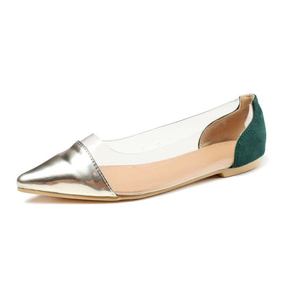 OrthoCare Women’s Pointed Toe Flats – Elegant Transparent Panel Comfort Shoes