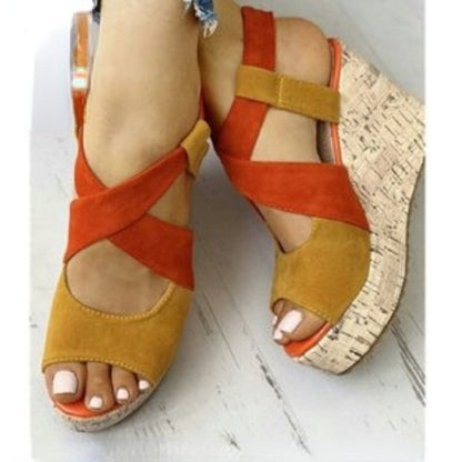 Zelina | Women’s Orthopedic Colorblock Espadrille Wedge Sandals