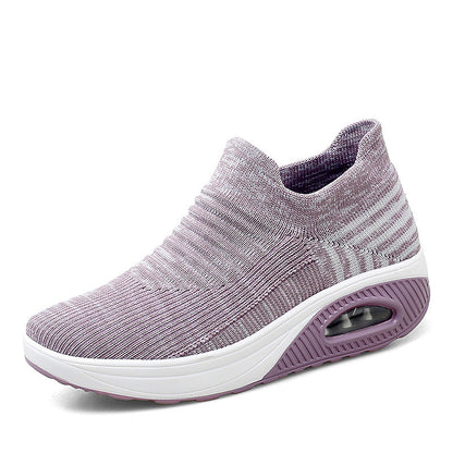 Orthopedic Air Cushion Slip-On Sneakers – Breathable Knit Lightweight Walking Shoes
