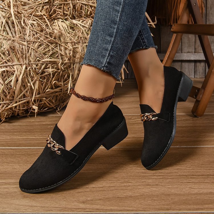 OrthoCare Pointed Toe Chunky Heel Shoes - Comfort