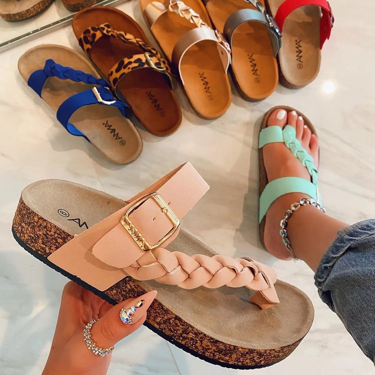 Apolline | Women’s Orthopedic Braided Buckle Cork Footbed Sandals