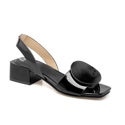 OrthoCare Patent Leather Mid-Heel Shoes With Buckle