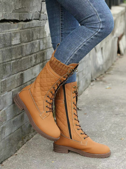Anna | Orthopedic Quilted Lace-Up Winter Boots