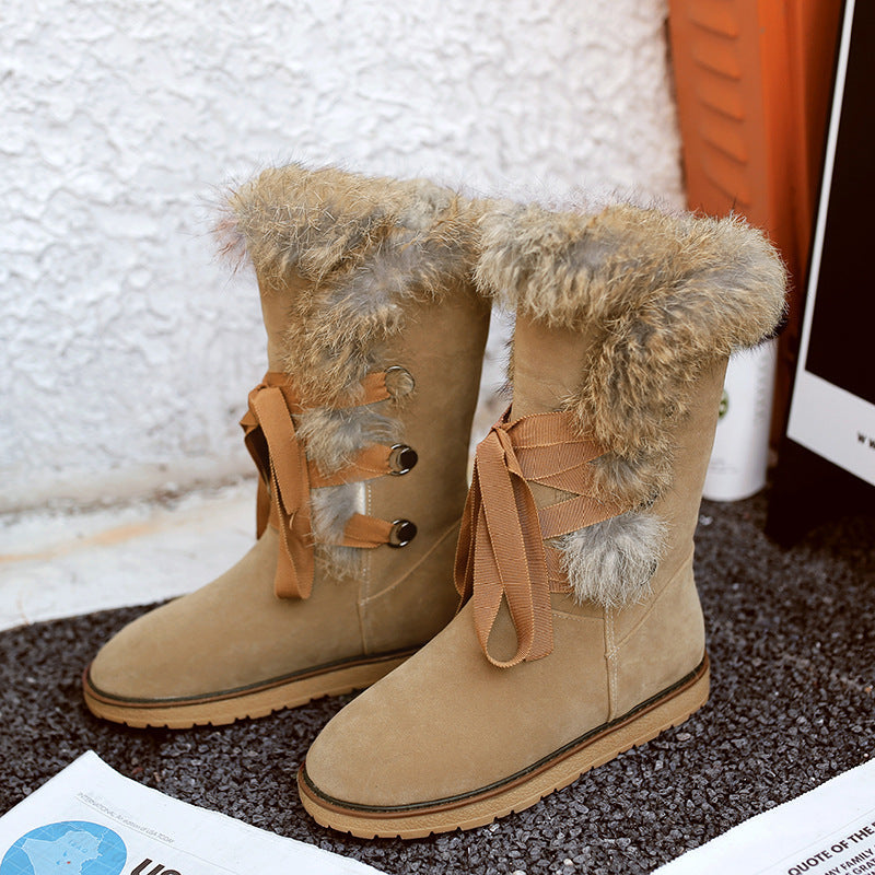 Seraphina | Orthopedic Ribbon-Lace Fur Suede Winter Boots