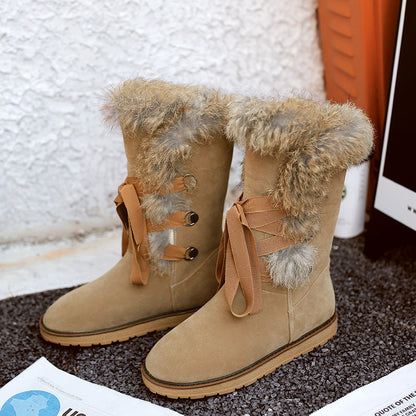 Seraphina | Orthopedic Ribbon-Lace Fur Suede Winter Boots