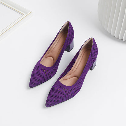 Quincy | Women’s Orthopedic Woven Pointed Toe Block Heel Pumps