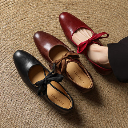 Gisella | Women’s Orthopedic Vintage Lace-Up Ballet Flats