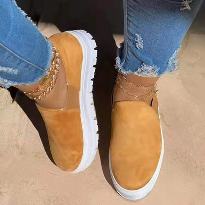 OrthoCare Women’s Suede Slip-On Platform Sneakers – Lightweight Casual Comfort Shoes