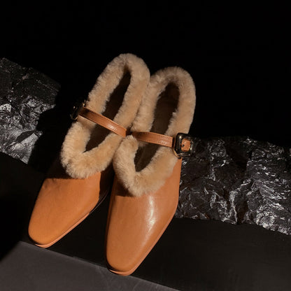 OrthoCare Sheepskin Ankle Shoes - Supportive Strap