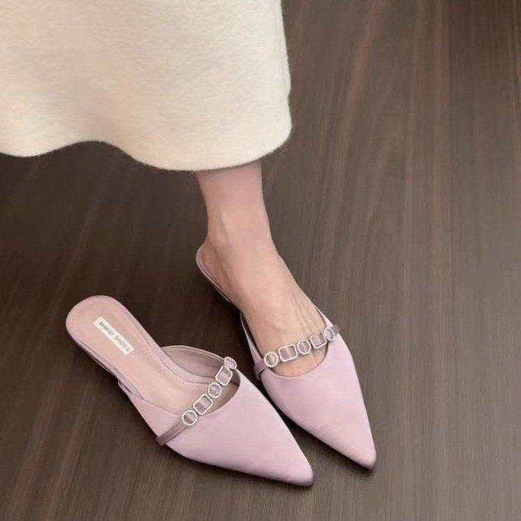 OrthoCare | Pointed Toe Chain Detail Mule Flats