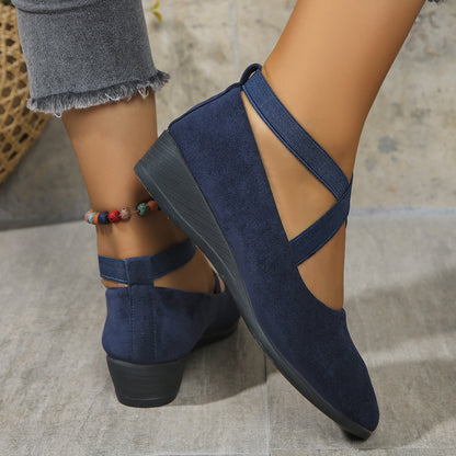 OrthoCare Cross Strap Comfort Flats – Stylish Support Everyday Shoes