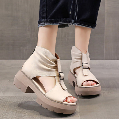 Tianae | Women’s Orthopedic Vintage Peep Toe Ankle Bootie Sandals