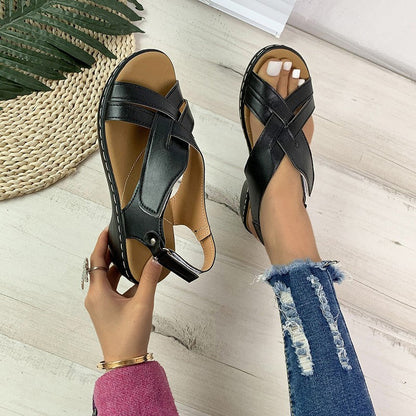 OrthoCare Braided Cross-Strap Sandals