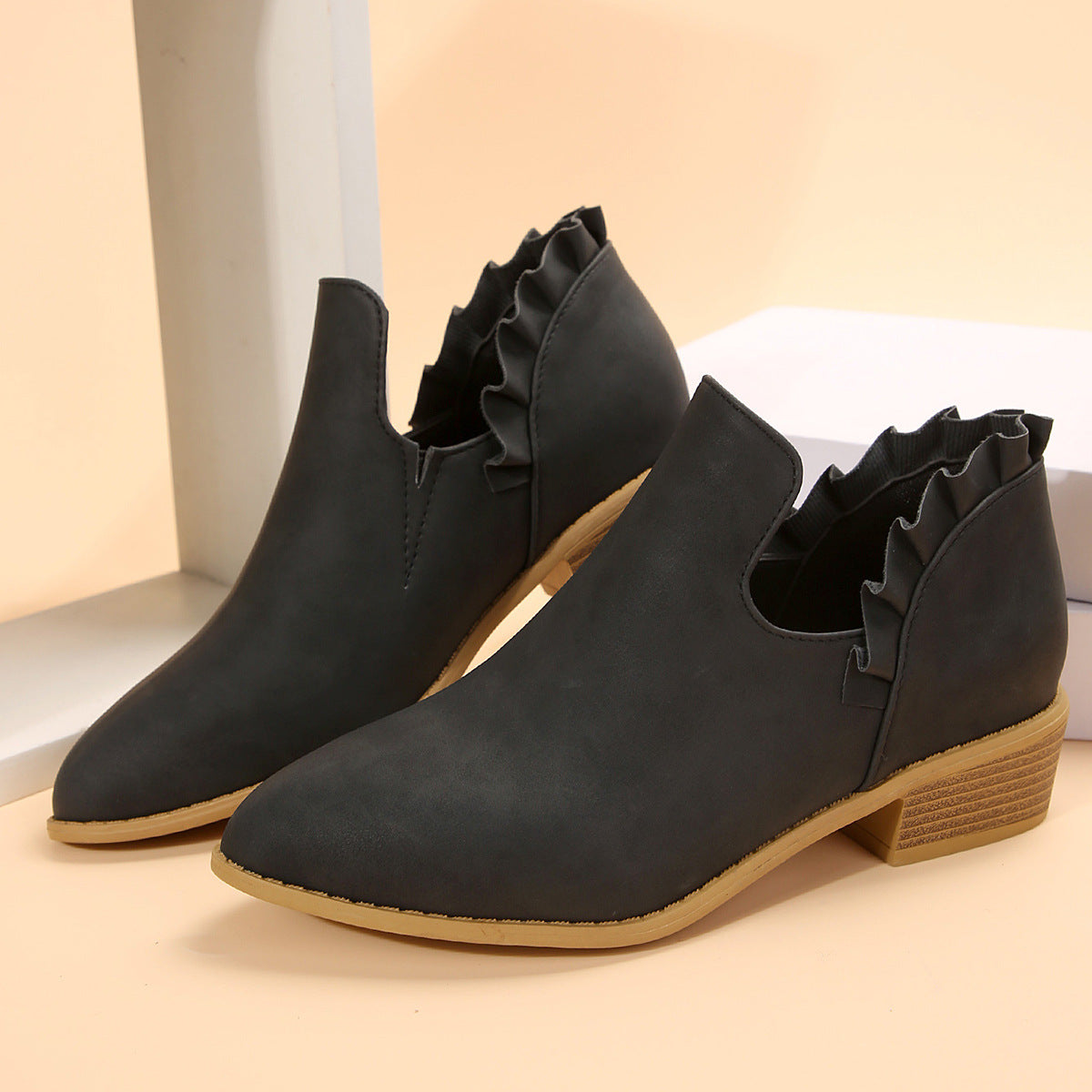 OrthoCare Women's Chunky Heel Pointed Toe Boots
