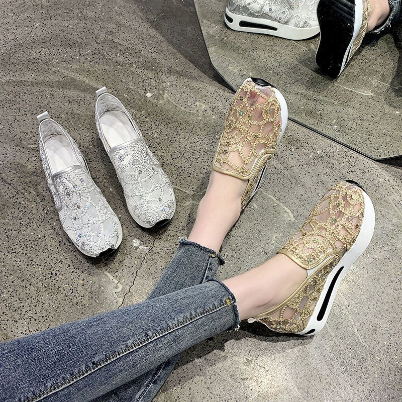 Orthopedic Lace Platform Slip-On Shoes – Breathable Elegant Comfort Sneakers