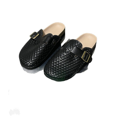OrthoCare Leather Mules With A Single Buckle And Cork Sole