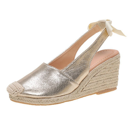Benilde | Women’s Orthopedic Printed Espadrille Wedge Slingback Sandals