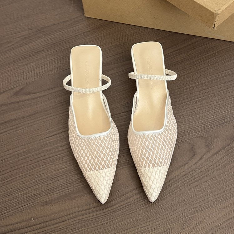 Delyth | Women’s Orthopedic Mesh Pointed Toe Slingback Heels