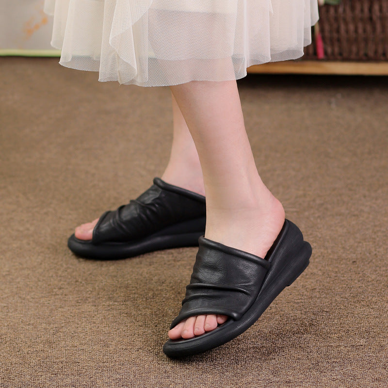 Uvellia | Women’s Orthopedic Soft Leather Comfort Slide Sandals