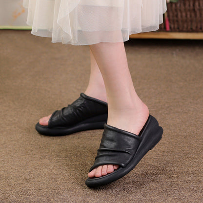Uvellia | Women’s Orthopedic Soft Leather Comfort Slide Sandals
