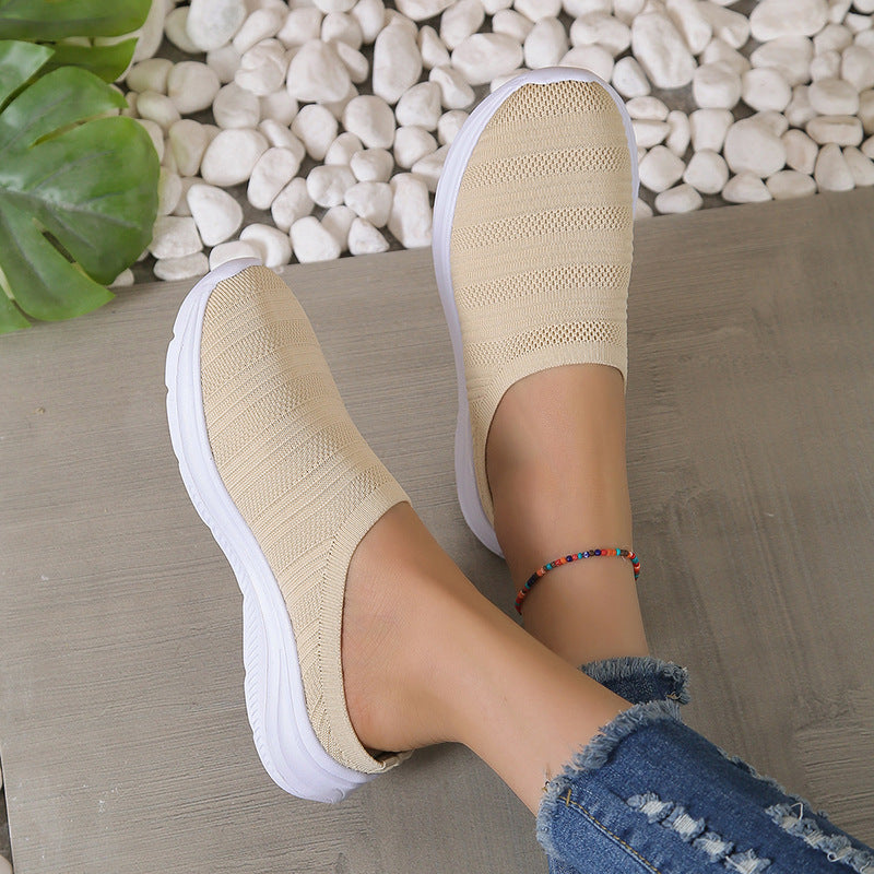 Orthopedic Knit Slip-On Sneakers – Lightweight Breathable Comfort Walking Shoes