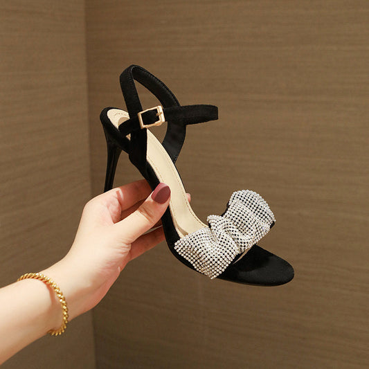 Lina | Orthopedic Elegant Stiletto Heels with Crystal Bow Detail