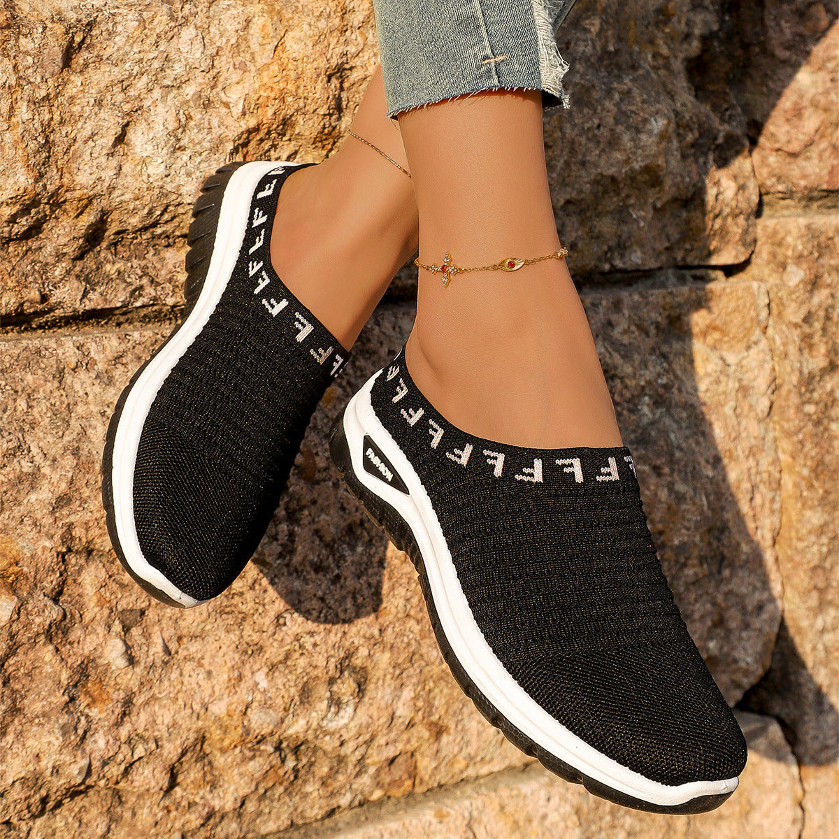 OrthoCare Knit Slip-On Sneakers – Breathable Lightweight Walking Shoes